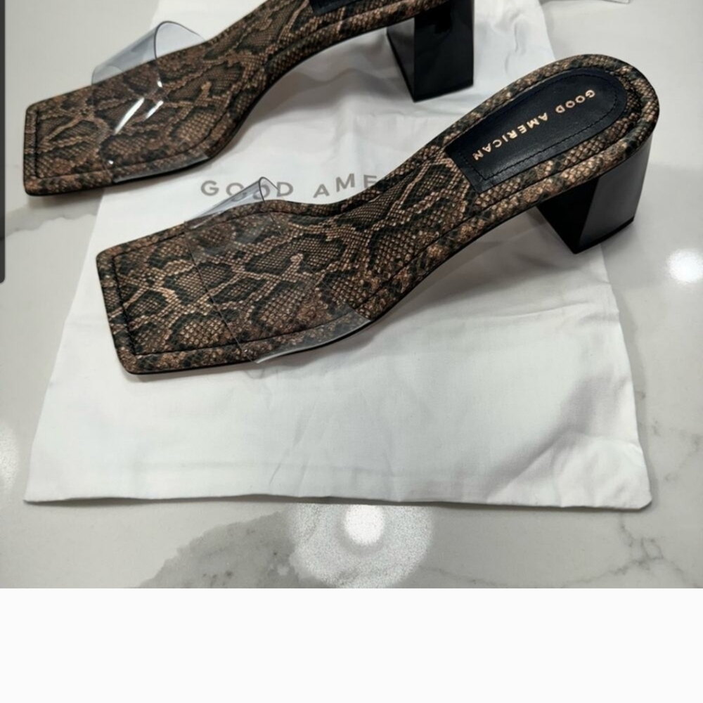 GOOD AMERICAN Snakeskin Sandals Size 11 NEW